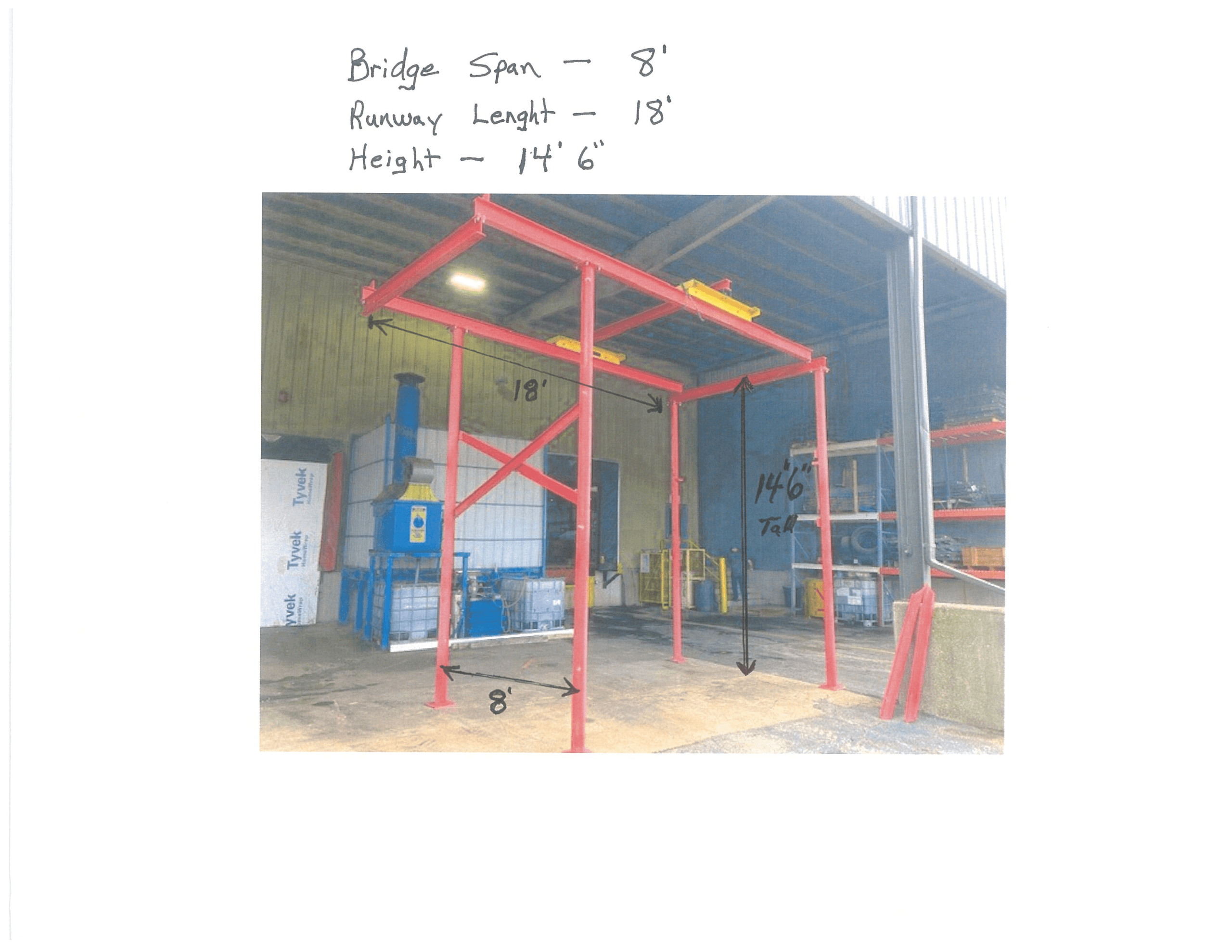 Saginaw Products 1 Ton Free Standing Bridge Crane H2373