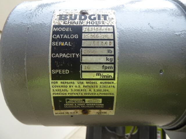 Budgit 1 Ton Chain Hoist H2378