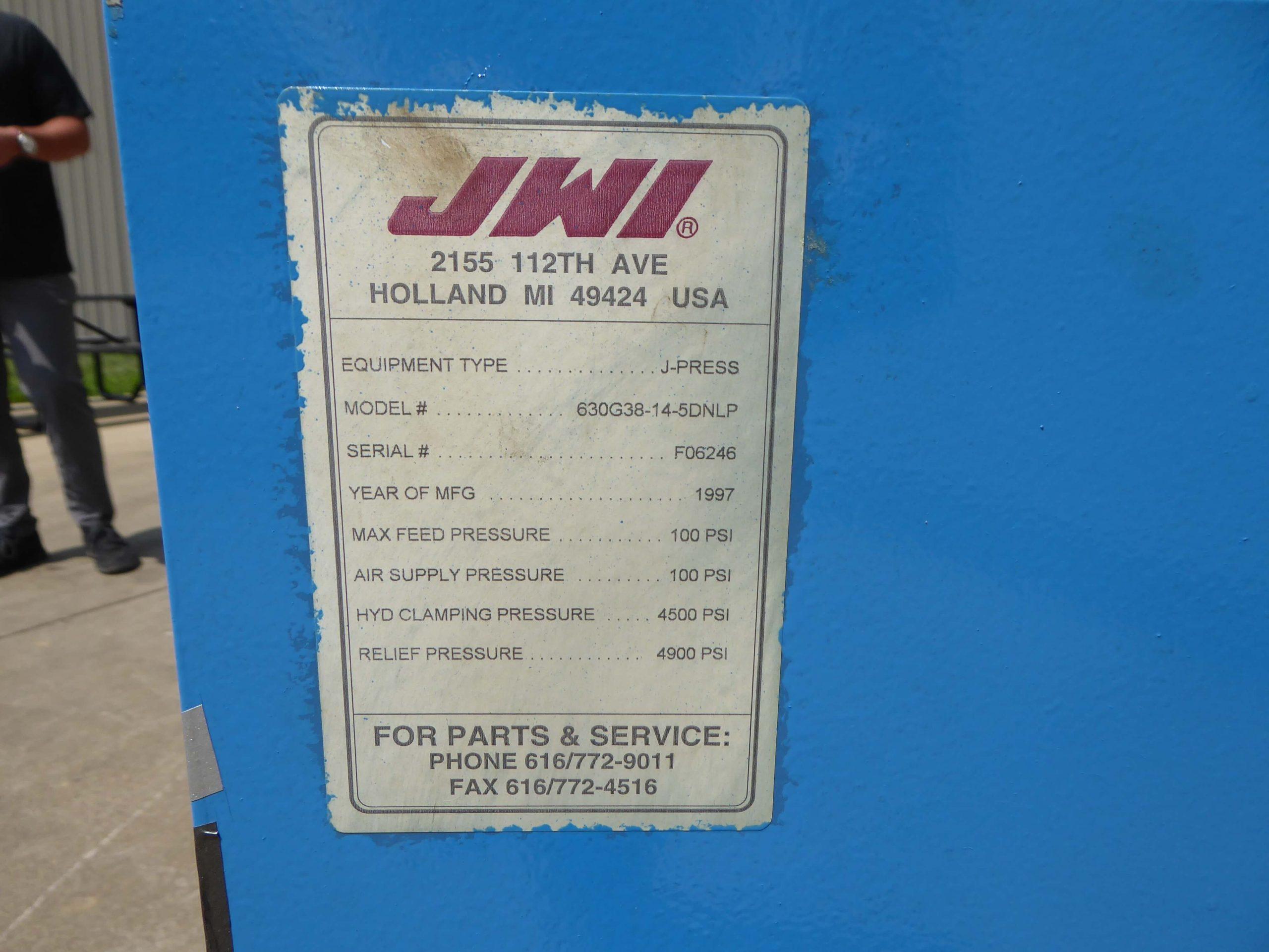 JWI 5 Cu' Air/Hydraulic Filter Press FP2570