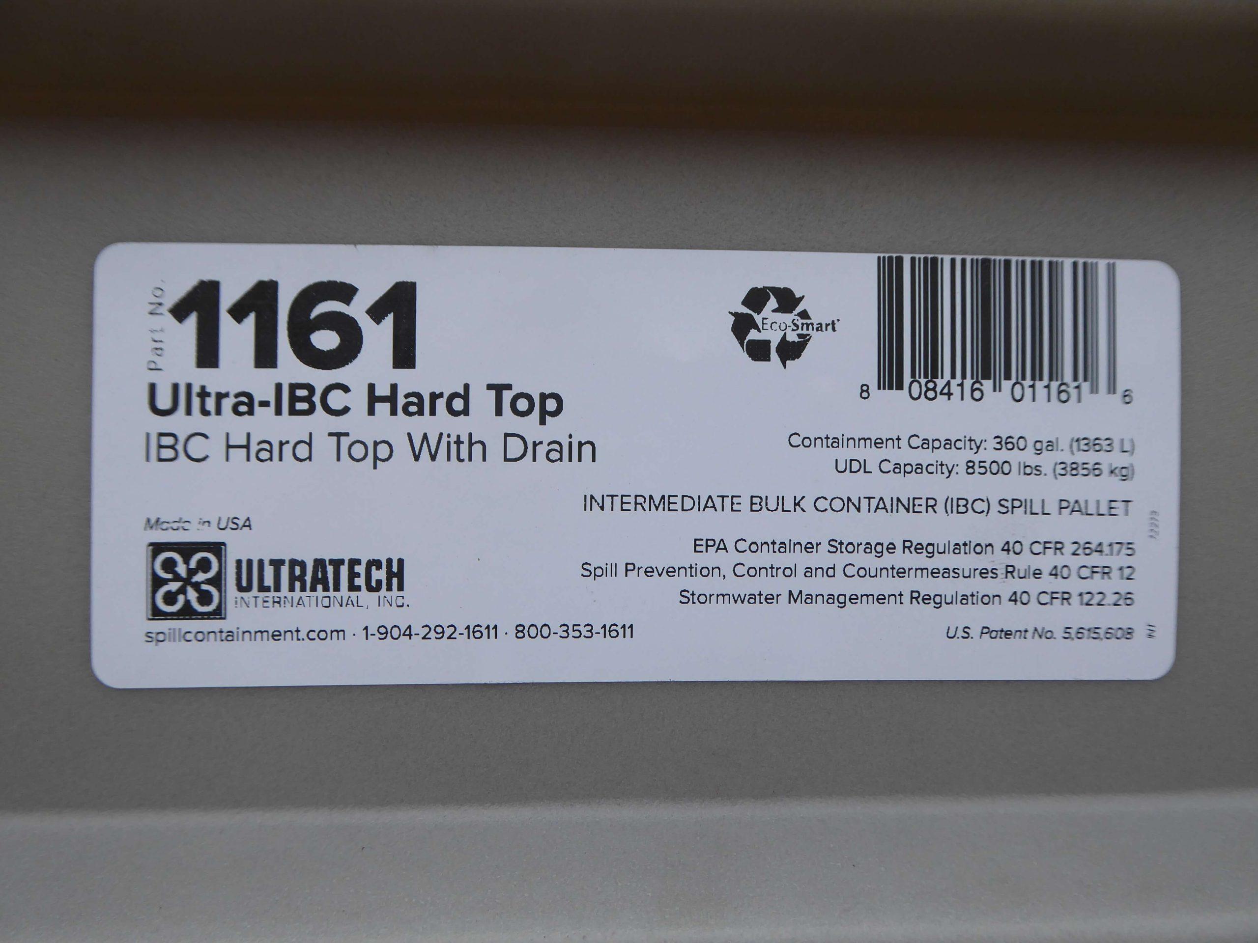 Ultratech Single IBC Hard Top Spill Pallet with Drain SE2078