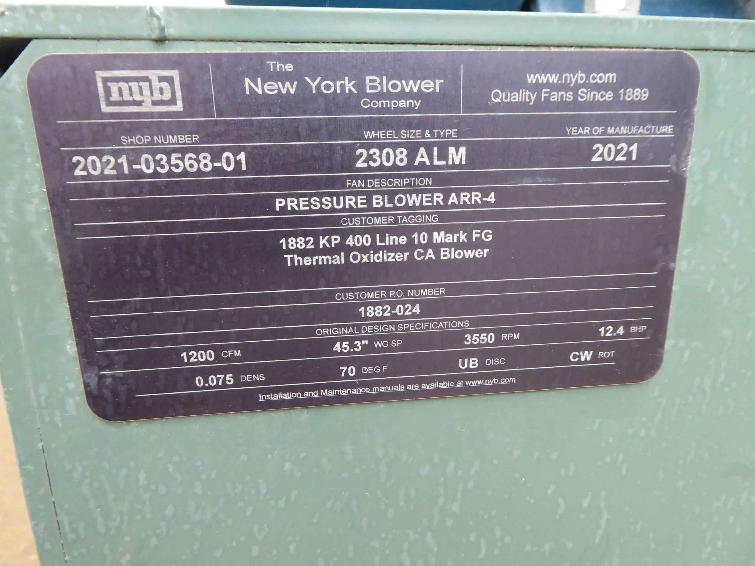 New York Blower 15 HP 230/460 Volt Air Knife Blower AK2063
