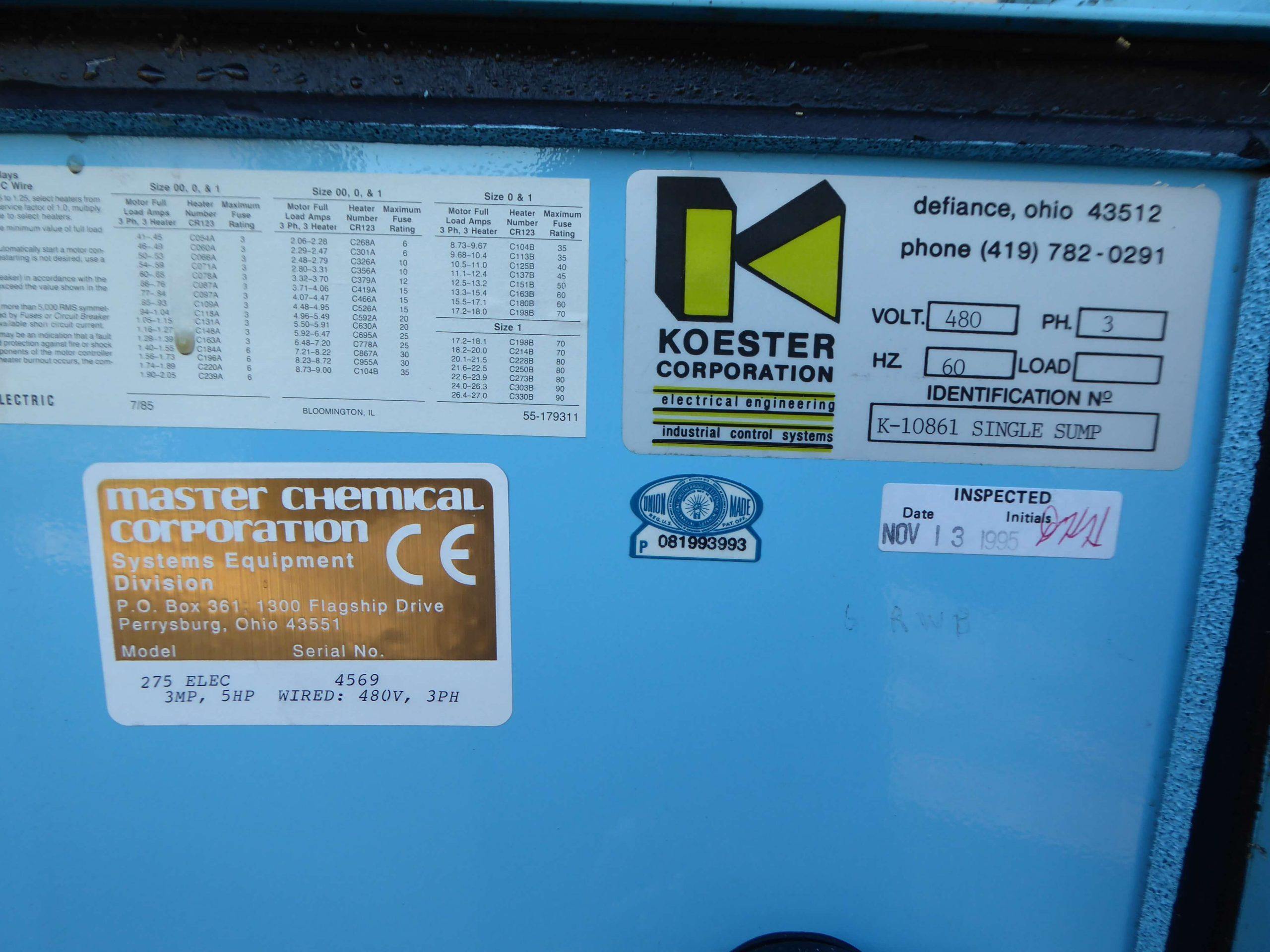 Master Chemical Model K10861 Single Sump Sucker M4004
