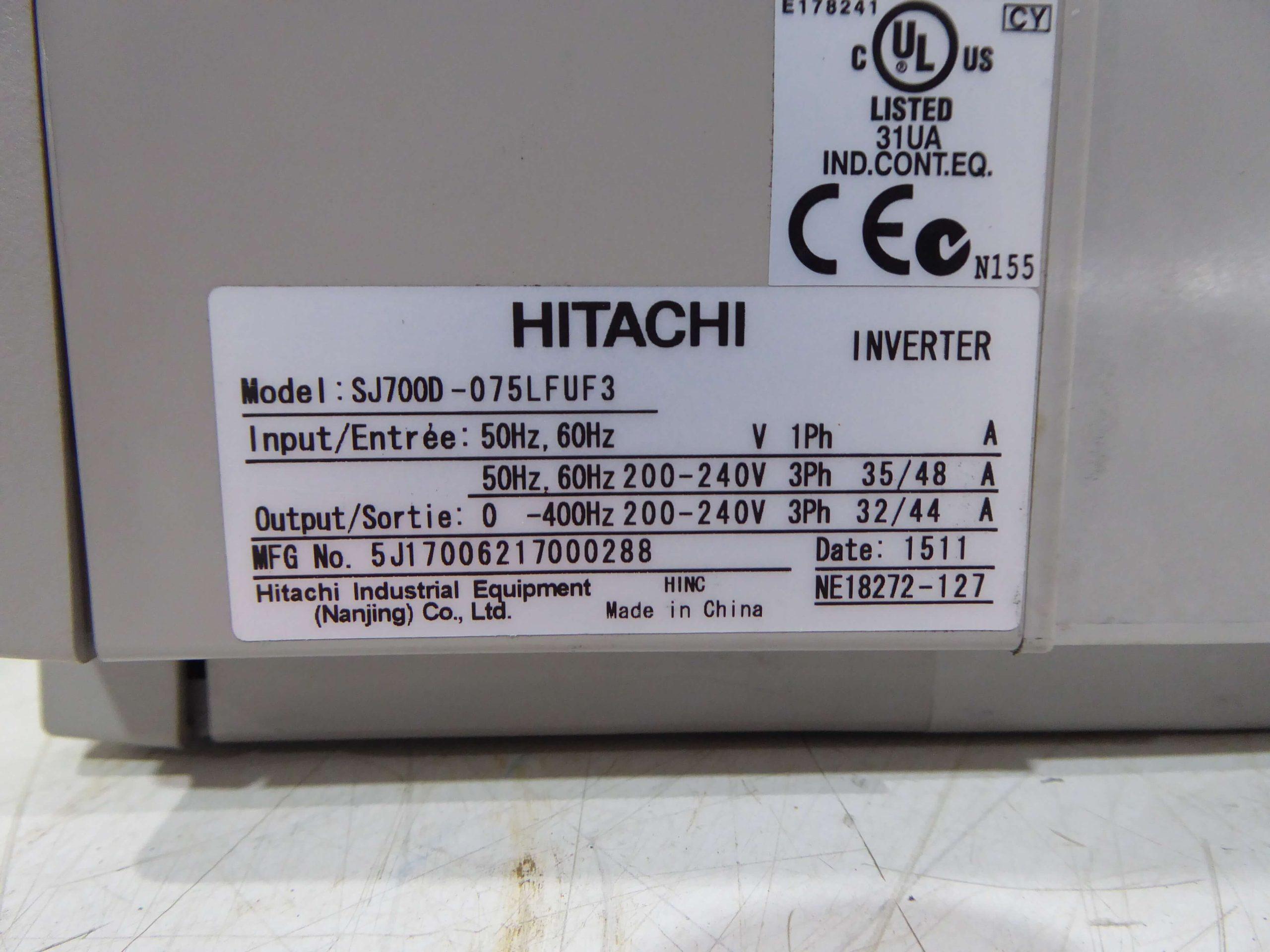 Hitachi Model SJ700D-055LFUF3 240 Volt AC Drive EE2237