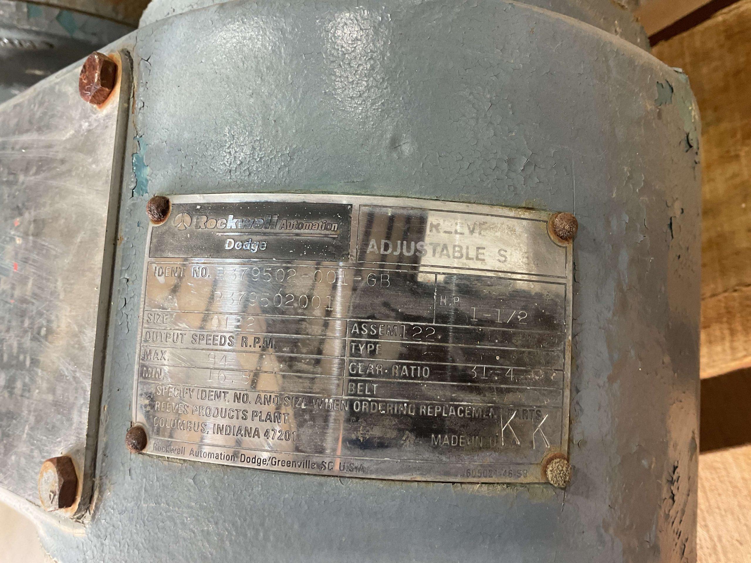 Reeves Model 0122 Gear Motor M4023