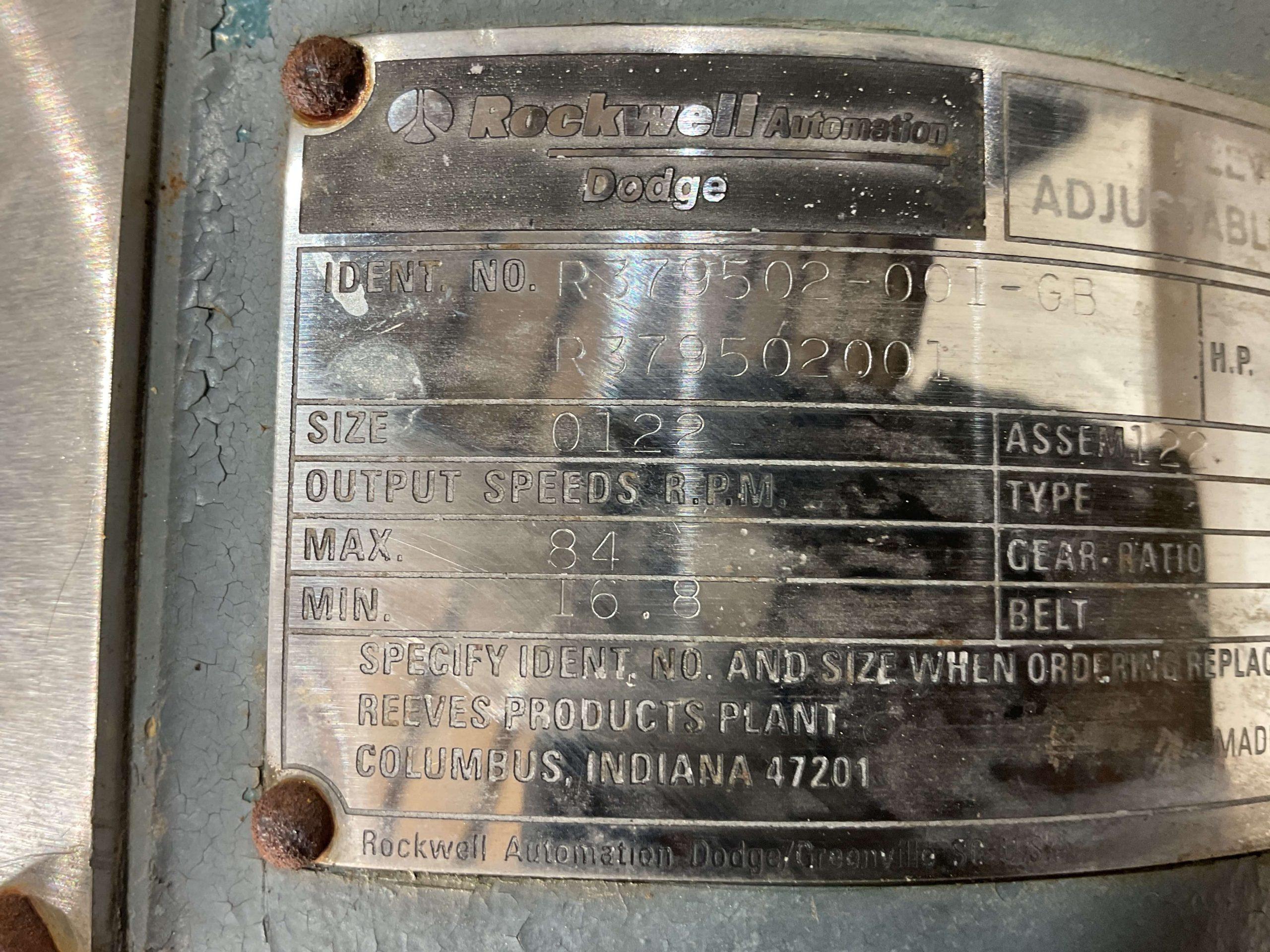 Reeves Model 0122 Gear Motor M4023