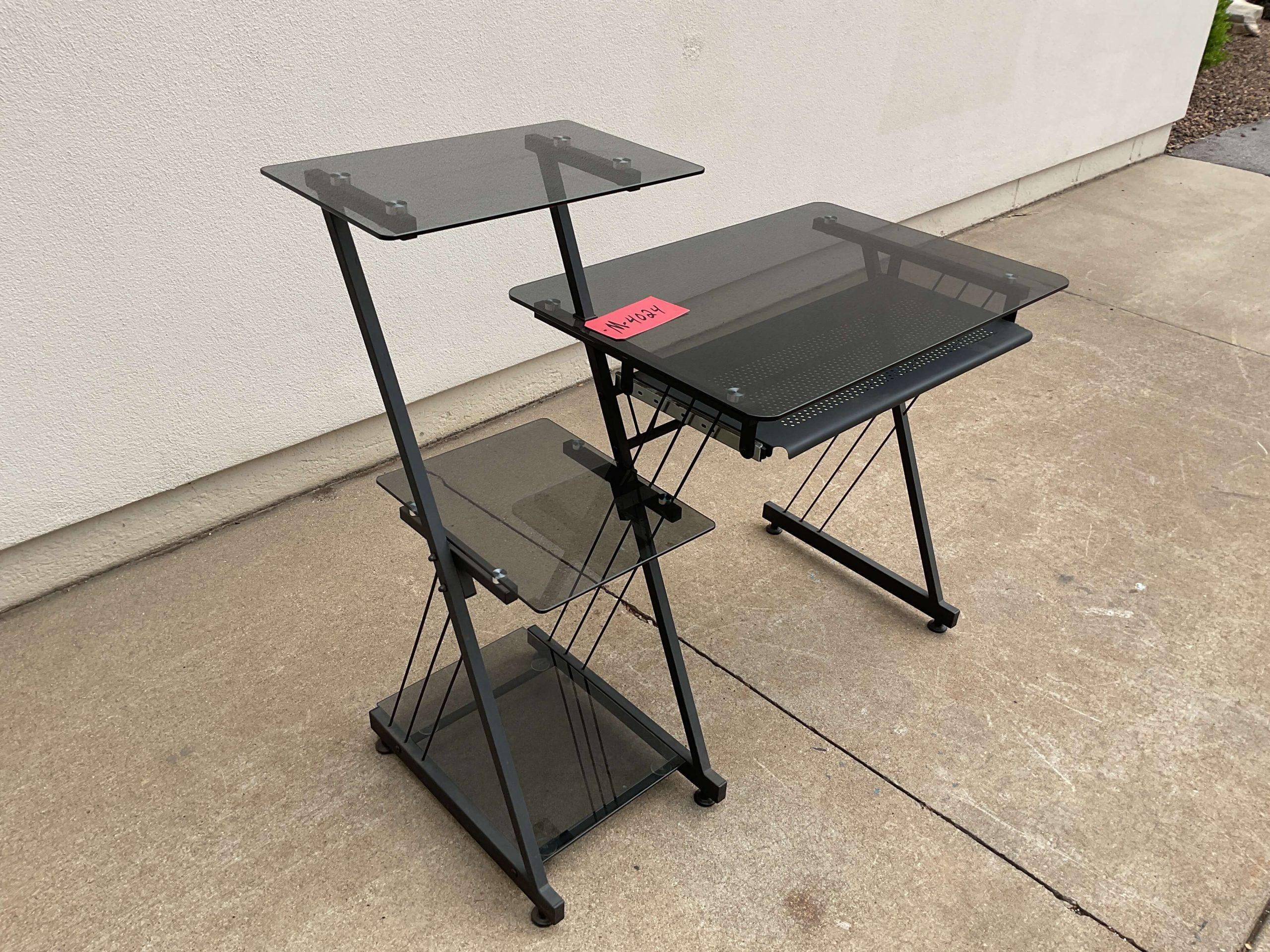 Glass Top Computer Desk M4024