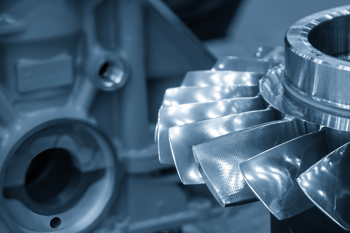 Precision-machined aerospace impeller component with complex geometry